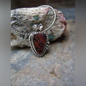Boulder Opal 925 Sterling Silver Handmade Necklace by Sandy Robinson Jewelry